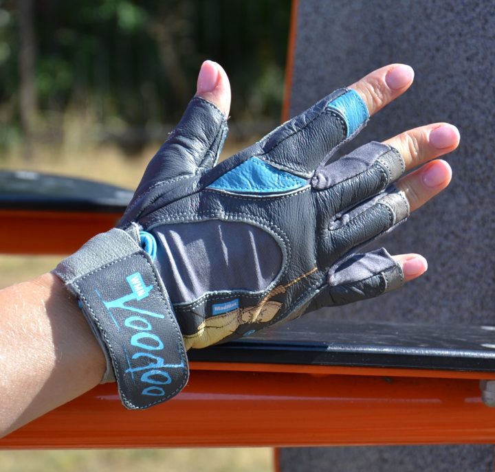 Рукавички для фітнесу MadMax MFG-921 Voodoo Mid grey/light blue S - Зображення 4