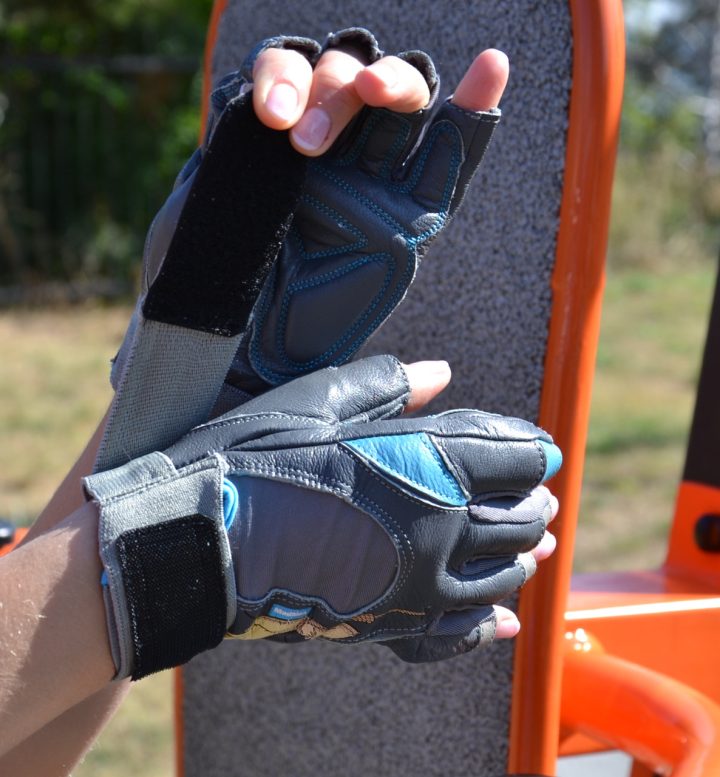 Рукавички для фітнесу MadMax MFG-921 Voodoo Mid grey/light blue S - Зображення 9