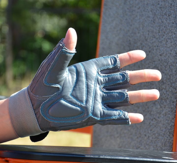 Рукавички для фітнесу MadMax MFG-921 Voodoo Mid grey/light blue S - Зображення 5