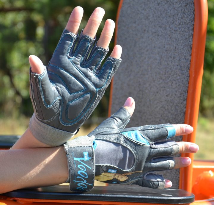 Рукавички для фітнесу MadMax MFG-921 Voodoo Mid grey/light blue S - Зображення 6