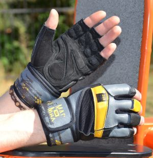 Рукавички для фітнесу MadMax MFG-880 Signature Black/Grey/Yellow L - Зображення 4