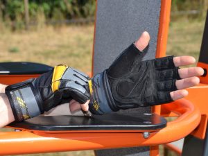 Рукавички для фітнесу MadMax MFG-880 Signature Black/Grey/Yellow L - Зображення 6