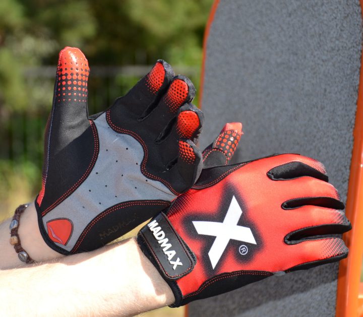 Рукавички для фітнесу MadMax MXG-101 X Gloves Black/Grey/Red M - Зображення 5