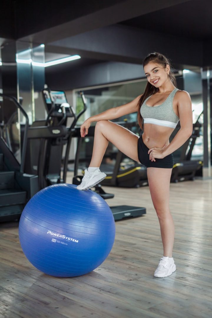 М'яч для фітнесу (фітбол) Power System PS-4018 Ø85 cm PRO Gymball Blue - Зображення 7