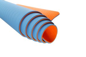 Килимок для йоги та фітнесу U-POWEX TPE Yoga mat Orange/Blue (183х61х0.6) - Зображення 3