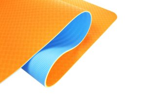 Килимок для йоги та фітнесу U-POWEX TPE Yoga mat Orange/Blue (183х61х0.6) - Зображення 2