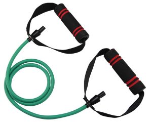 Трубчастий еспандер для фітнесу з ручками U-POWEX Latex resistance tube 20LB Green (9 кг.) - Зображення 1