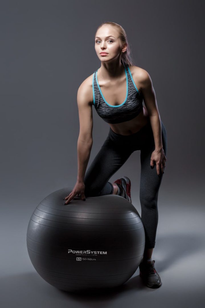 М'яч для фітнесу (фітбол) Power System PS-4011 Ø55 cm PRO Gymball Black - Зображення 4