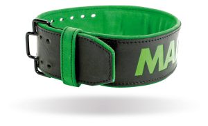 Пояс для важкої атлетики MadMax MFB-302 Quick Release Belt  шкіряний Black/Green XL - Зображення 10