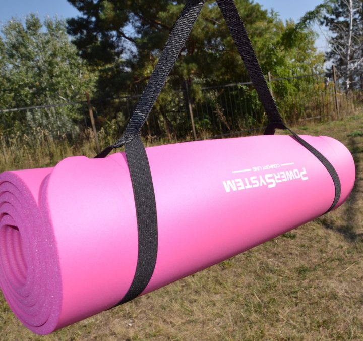 Килимок для йоги та фітнесу Power System PS-4017 NBR Fitness Yoga Mat Plus Pink (180х61х1) - Зображення 7