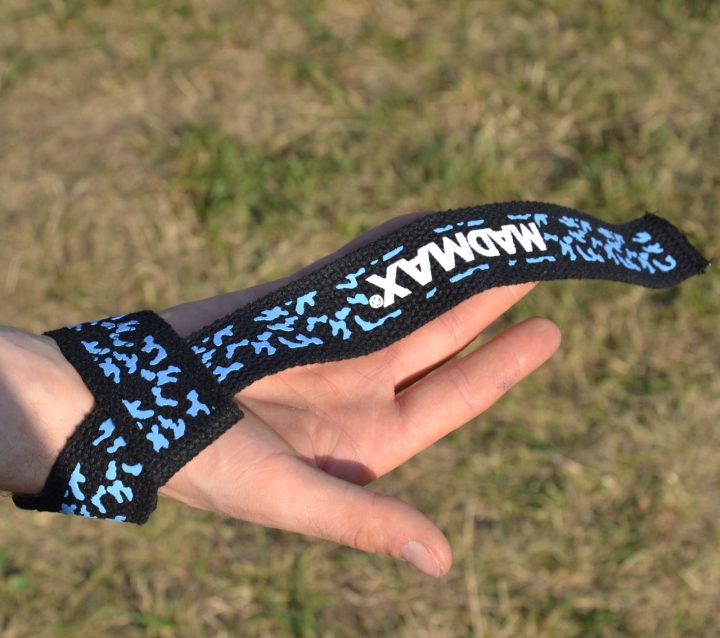 Лямки для тяги MadMax Camo Power Wrist Straps Camo/Light Blue - Зображення 5