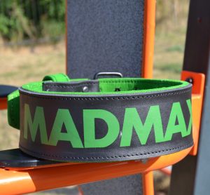 Пояс для важкої атлетики MadMax MFB-302 Quick Release Belt  шкіряний Black/Green XL - Зображення 2