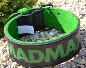 Пояс для важкої атлетики MadMax MFB-302 Quick Release Belt  шкіряний Black/Green XL - Зображення 6