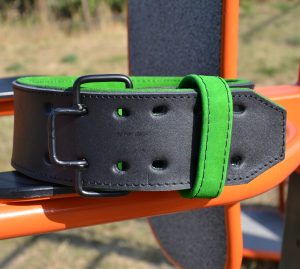 Пояс для важкої атлетики MadMax MFB-302 Quick Release Belt  шкіряний Black/Green XXL - Зображення 4