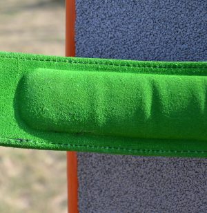 Пояс для важкої атлетики MadMax MFB-302 Quick Release Belt  шкіряний Black/Green XL - Зображення 8