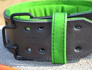 Пояс для важкої атлетики MadMax MFB-302 Quick Release Belt  шкіряний Black/Green XL - Зображення 7