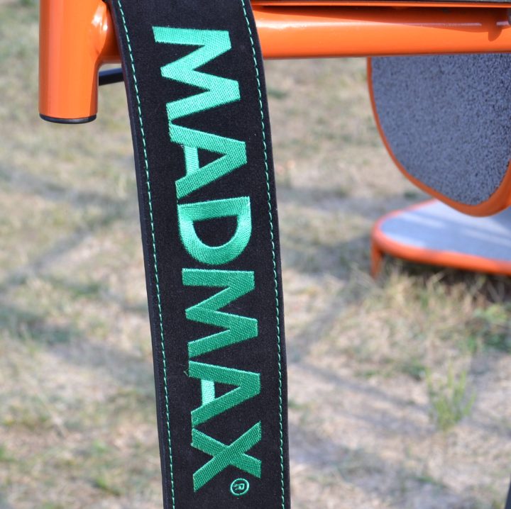 Пояс для важкої атлетики MadMax MFB-301 Suede Single Prong шкіряний Black/Green XL - Зображення 5