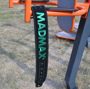 Пояс для важкої атлетики MadMax MFB-301 Suede Single Prong шкіряний Black/Green XL - Зображення 8