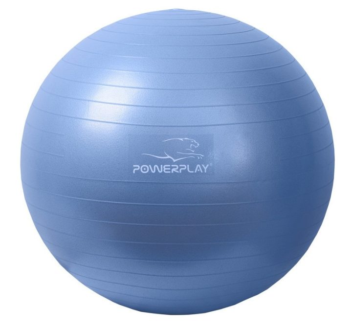 М'яч для фітнесу (фітбол) PowerPlay 4001 Ø65 cm Gymball Синій + помпа - Зображення 2