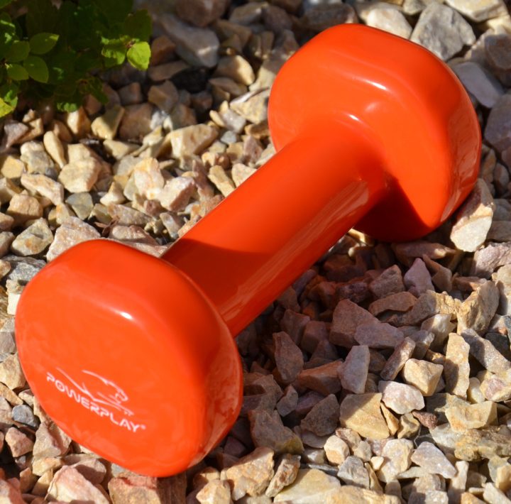 Гантелі вінілові PowerPlay 4125 Achilles 2*1 кг. Помаранчеві (пара - 2шт.) + Резинка для фітнесу 7,5кг - Зображення 9