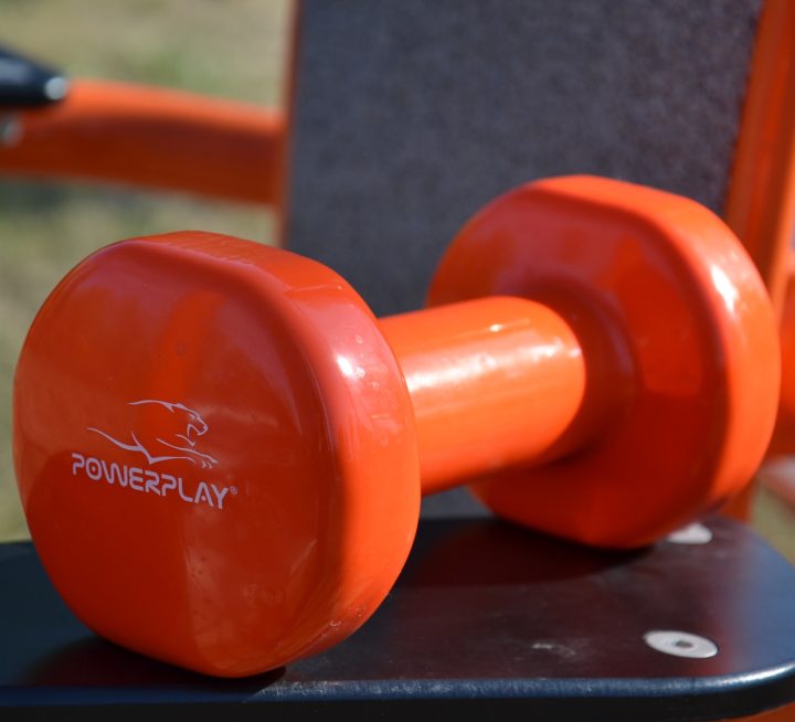 Гантелі вінілові PowerPlay 4125 Achilles 2*1 кг. Помаранчеві (пара - 2шт.) + Резинка для фітнесу 7,5кг - Зображення 8