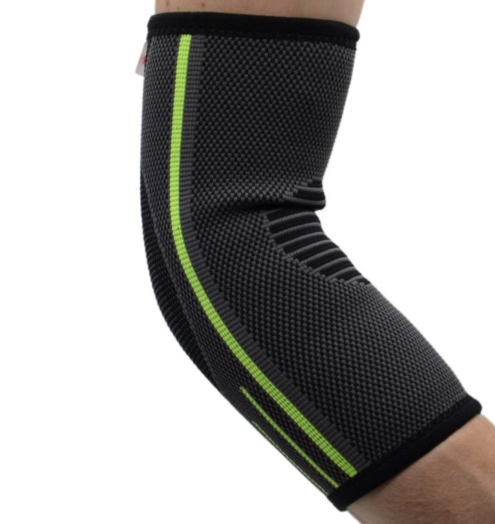 Компресійний налокітник MadMax MFA-283 3D Compressive elbow support Dark grey/Neon green (1шт.) M - Зображення 6