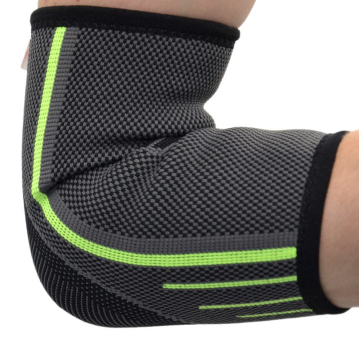 Компресійний налокітник MadMax MFA-283 3D Compressive elbow support Dark grey/Neon green (1шт.) L - Зображення 2