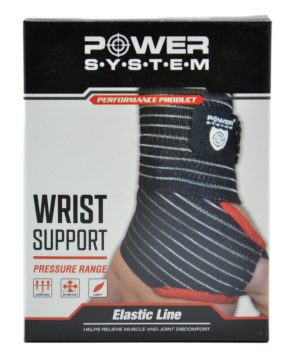 Кистьові бинти Power System PS-6000 Elastic Wrist Support Black/Red (пара) - Зображення 10