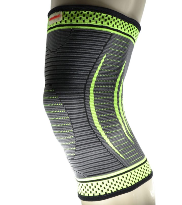 Компресійний наколінник MadMax MFA-284 3D Compressive knee support Dark grey/Neon green (1шт.) L - Зображення 8