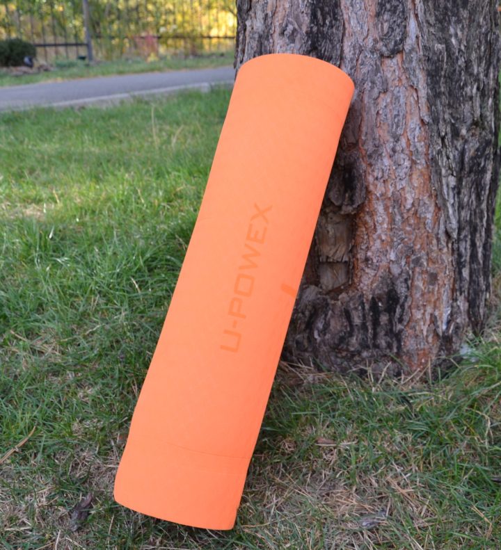 Килимок для йоги та фітнесу U-POWEX TPE Yoga mat Orange/Blue (183х61х0.6) - Зображення 6