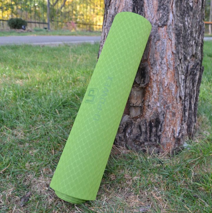 Килимок для йоги та фітнесу U-POWEX TPE Yoga mat Green/Black (183х61х0.6) - Зображення 5