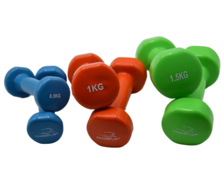 Набір гантелей в кейсі 6 кг. PowerPlay 4103 Fitness Dumbells (2шт.*0,5кг. 2шт.*1кг. 2шт.*1,5кг.) - Зображення 2