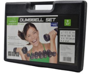 Набір гантелей в кейсі 9 кг. PowerPlay 4121 Fitness Dumbells (2шт.*1кг. 2шт.*1,5кг. 2шт.*2кг.) - Зображення 6