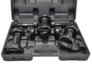 Набір гантелей в кейсі 9 кг. PowerPlay 4121 Fitness Dumbells (2шт.*1кг. 2шт.*1,5кг. 2шт.*2кг.) - Зображення 5