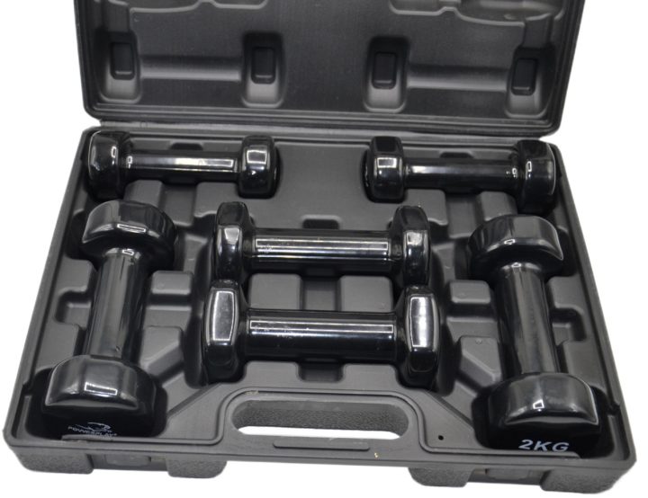 Набір гантелей в кейсі 9 кг. PowerPlay 4121 Fitness Dumbells (2шт.*1кг. 2шт.*1,5кг. 2шт.*2кг.) - Зображення 2