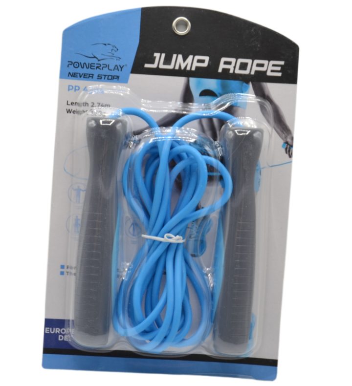 Скакалка PowerPlay 4204 Classic Jump Rope Блакитна (2,7m.) - Зображення 10