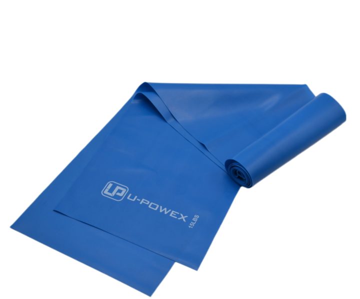 Стрічка-еспандер для фітнесу та реабілітації U-POWEX Fitness band 0.4мм. (6.8 кг) Blue - Зображення 5