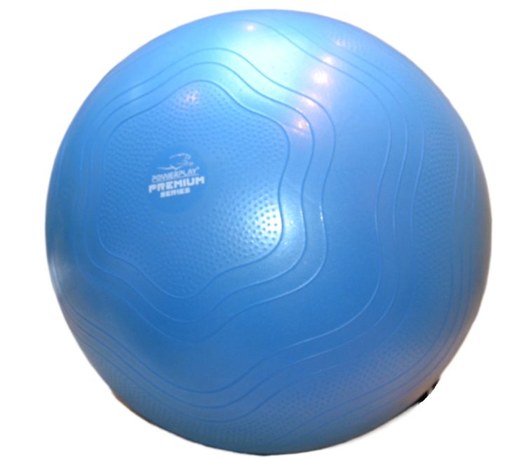 М'яч для фітнесу (фітбол) укріплений PowerPlay 4000 Ø65 cm Premium Gymball Anti-Burst Синій + помпа - Зображення 3