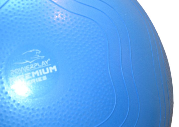 М'яч для фітнесу (фітбол) укріплений PowerPlay 4000 Ø65 cm Premium Gymball Anti-Burst Синій + помпа - Зображення 6