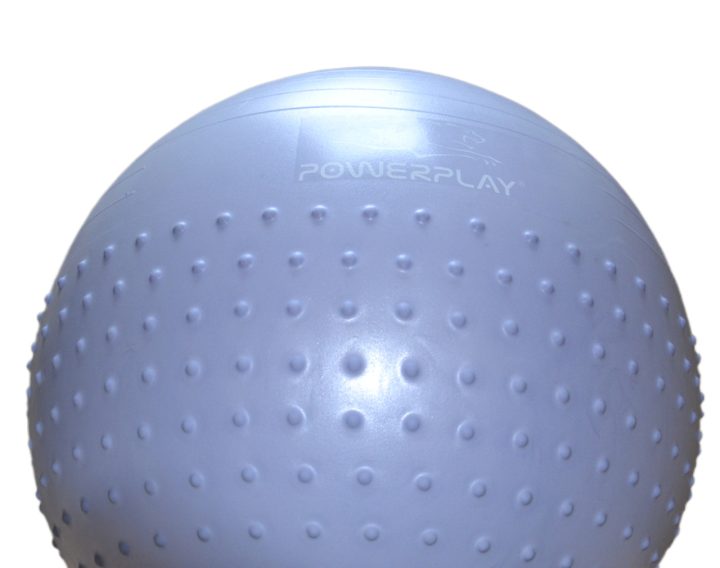 М'яч для фітнесу (фітбол) напівмасажний PowerPlay 4003 Ø75 cm Gymball Sky Blue + помпа - Зображення 10