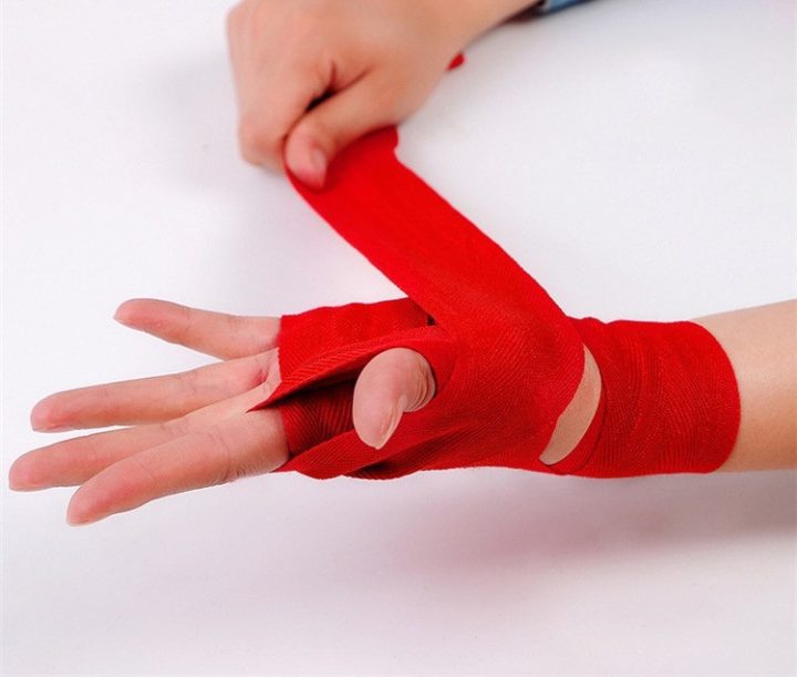 Бинти для боксу PowerPlay 3047 Червоні Lycra (спандекс) (4,5м) - Зображення 7