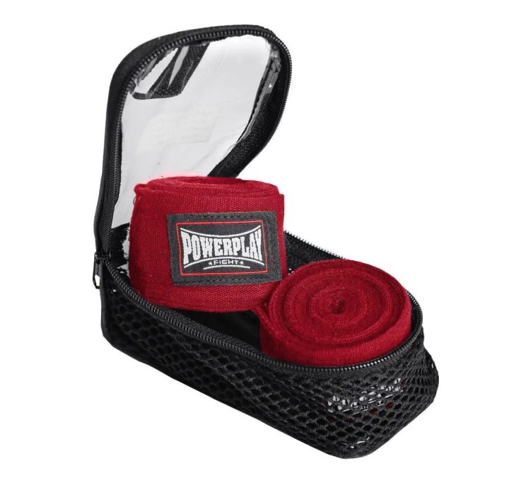 Бинти для боксу PowerPlay 3047 Червоні Lycra (спандекс) (4,5м) - Зображення 6