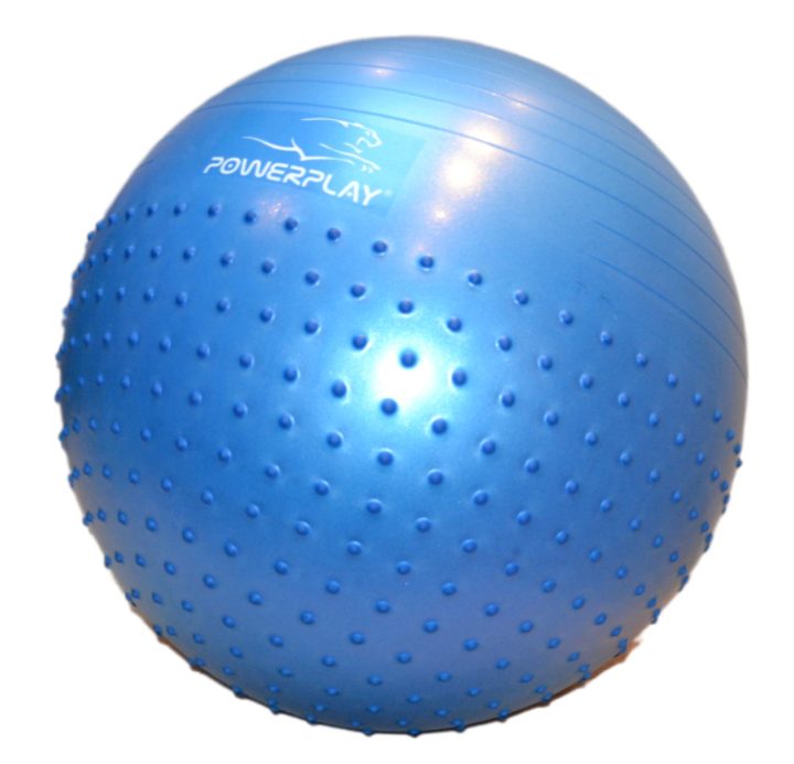 М'яч для фітнесу (фітбол) напівмасажний PowerPlay 4003 Ø65 cm Gymball Синій + помпа - Зображення 5