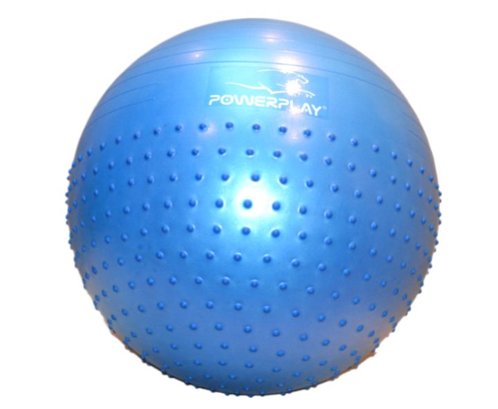 М'яч для фітнесу (фітбол) напівмасажний PowerPlay 4003 Ø65 cm Gymball Синій + помпа - Зображення 4