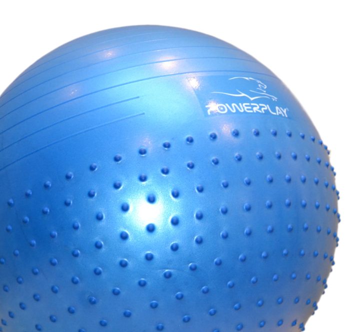 М'яч для фітнесу (фітбол) напівмасажний PowerPlay 4003 Ø65 cm Gymball Синій + помпа - Зображення 6