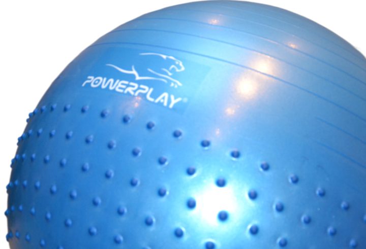 М'яч для фітнесу (фітбол) напівмасажний PowerPlay 4003 Ø65 cm Gymball Синій + помпа - Зображення 9