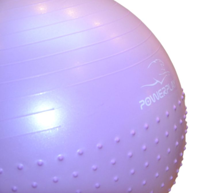 М'яч для фітнесу (фітбол) напівмасажний PowerPlay 4003 Ø75 cm Gymball Бузковий + помпа - Зображення 9