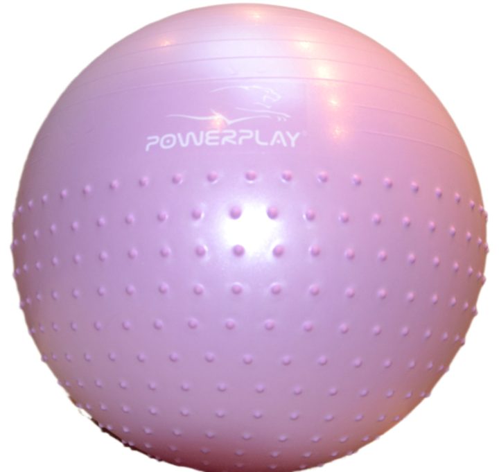 М'яч для фітнесу (фітбол) напівмасажний PowerPlay 4003 Ø75 cm Gymball Бузковий + помпа - Зображення 4