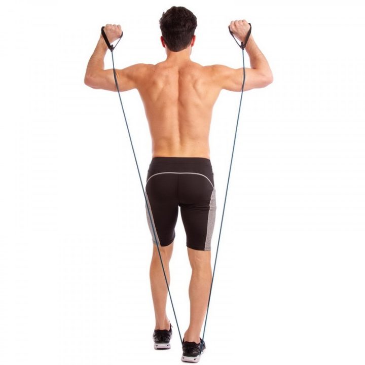 Трубчастий еспандер для фітнесу з ручками U-POWEX Latex resistance tube 20LB Green (9 кг.) - Зображення 3