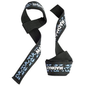 Лямки для тяги MadMax Camo Power Wrist Straps Camo/Light Blue - Зображення 1